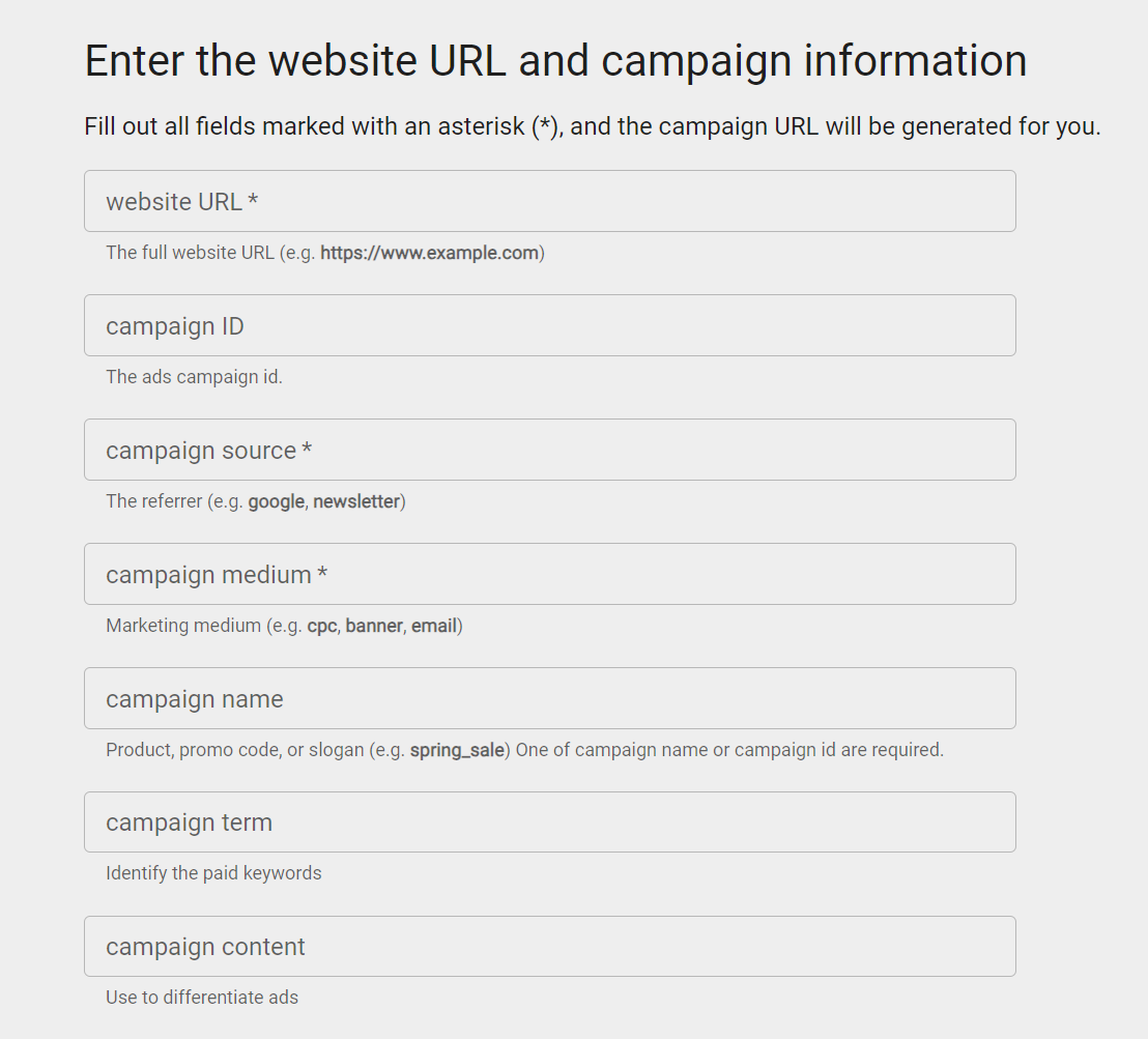 campaign builder fields