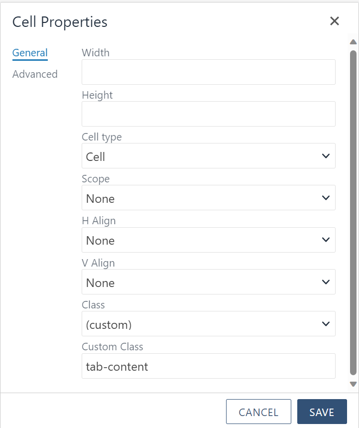 Custom Class Cell Content Example