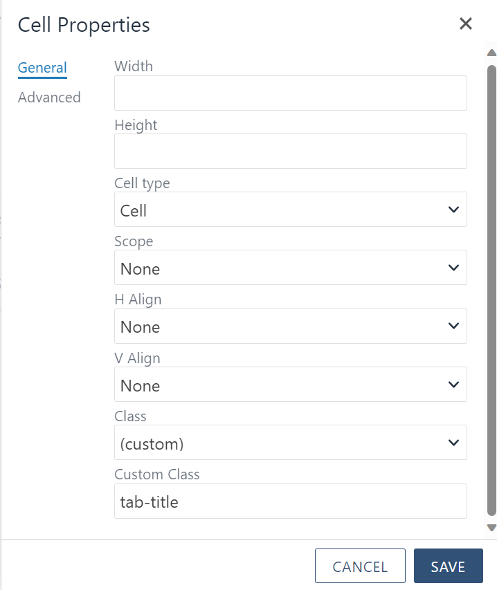 Cell Properties Custom Class Example